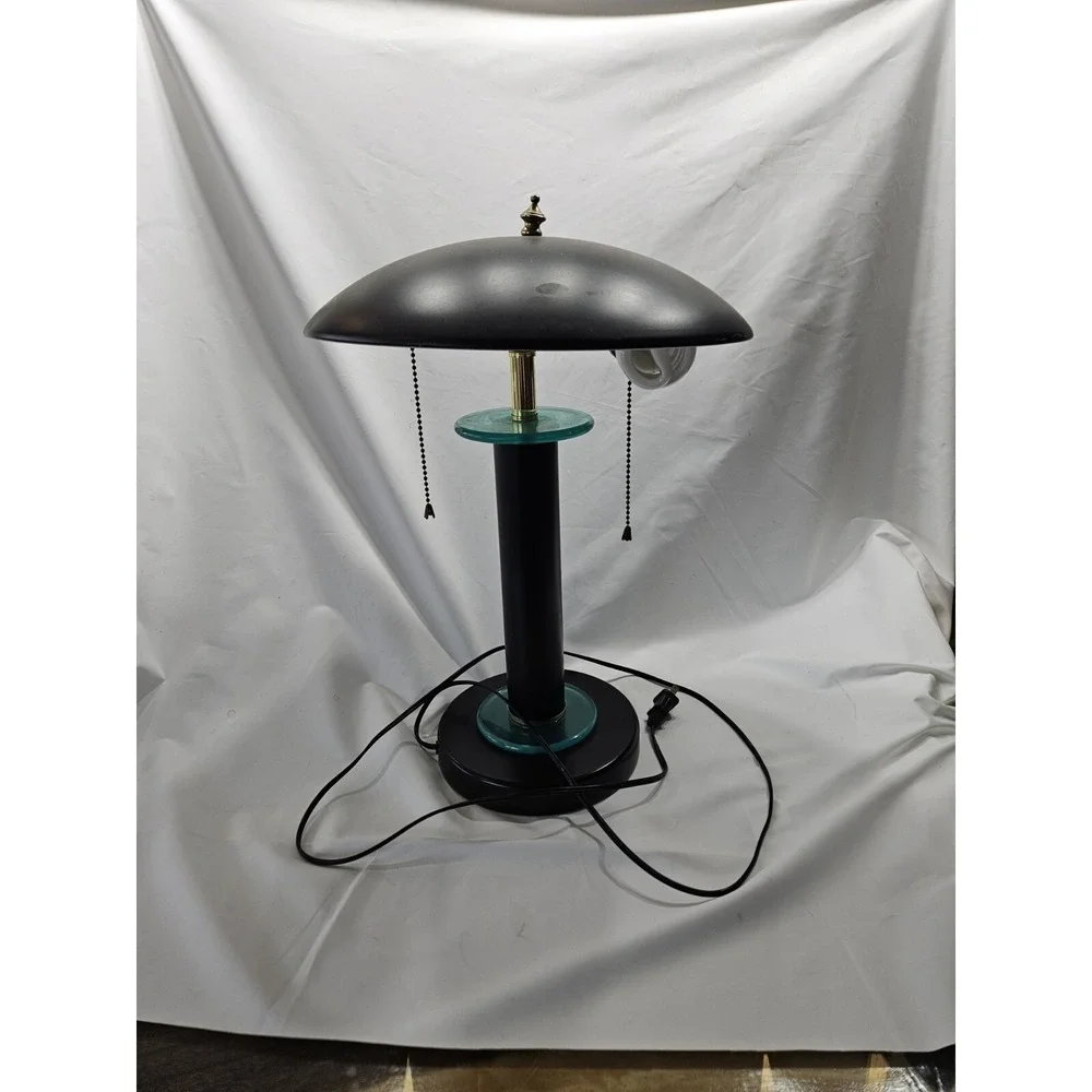 Vintage 80s 90s Memphis Design Post Mid Century Modern mushroom Pull Cord lamp